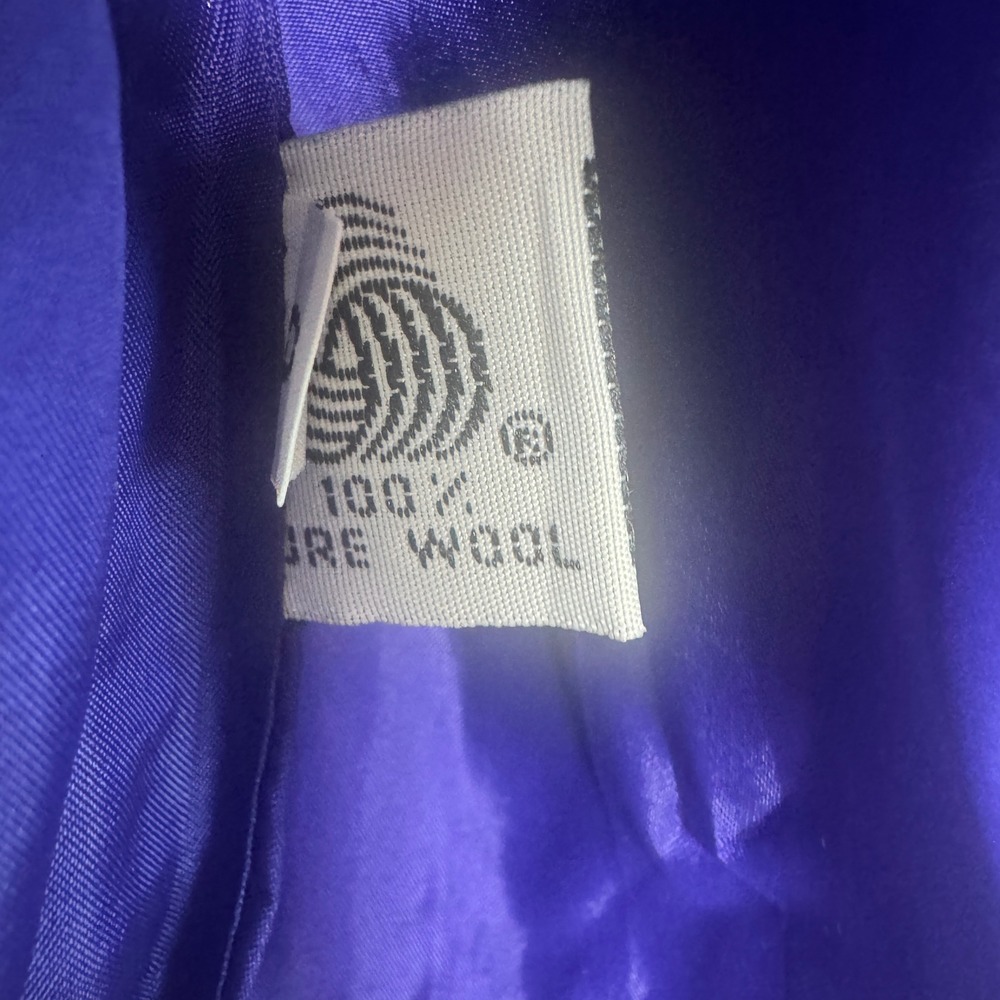 Christian Dior Vintage Skirt Suit 8 Regular Purple Wool Asymmetrical 80s - 90s - Picture 3 of 13